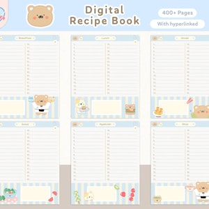 Recipe journal PDF for Goodnotes and Notability, Digital cookbook template with recipe sections, meal planner and grocery list, Cute Digital Recipe Book for Goodnotes, Recipe journal, Recipe planner, Meal planner, Cook book, Food trackers, Recipe book templates, Digital Planner, Digital Notebook, Digital Recipe book, Recipe book, Recipe journal, Recipe planner, Cook book, Meal planner, Meal Tracker, Digital recipe template, Digital planner, Food planner, Food tracker, Goodnotes Planner