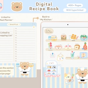 Recipe journal PDF for Goodnotes and Notability, Digital cookbook template with recipe sections, meal planner and grocery list, Cute Digital Recipe Book for Goodnotes, Recipe journal, Recipe planner, Meal planner, Cook book, Food trackers, Recipe book templates, Digital Planner, Digital Notebook, Digital Recipe book, Recipe book, Recipe journal, Recipe planner, Cook book, Meal planner, Meal Tracker, Digital recipe template, Digital planner, Food planner, Food tracker, Goodnotes Planner