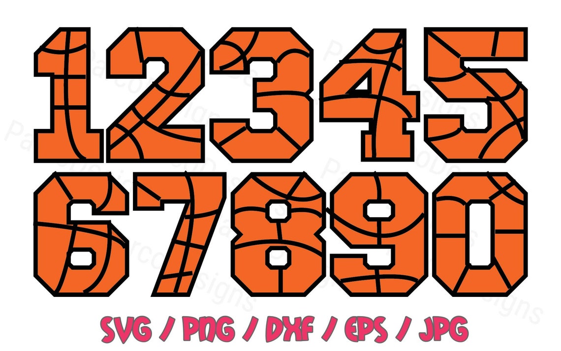 Basketball Numbers Svg Basketball Numbers Digital Clipart Etsy | Images ...