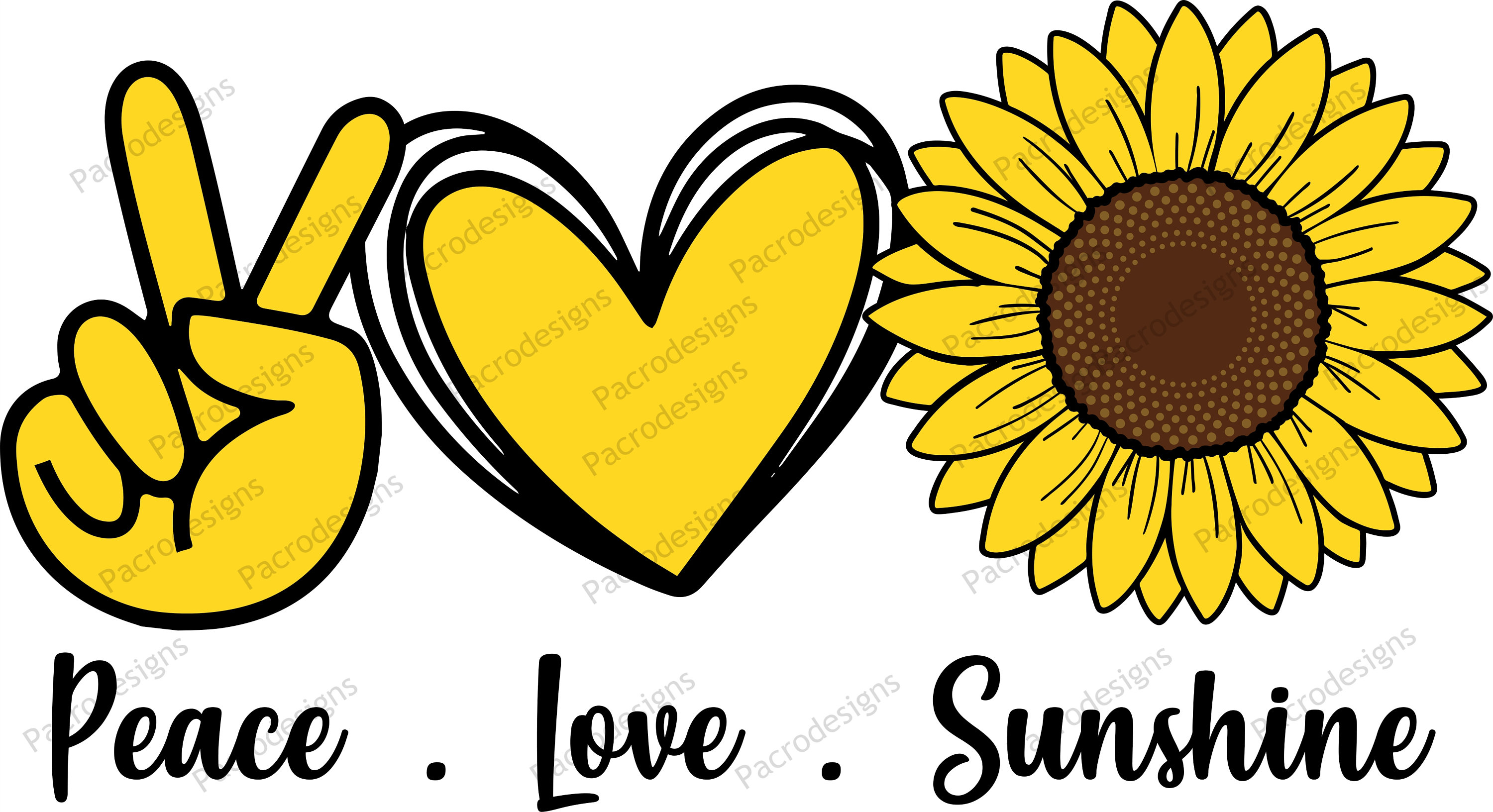 Peace love sunshine svg Sunflower svg Peace Love SVG Hand ...