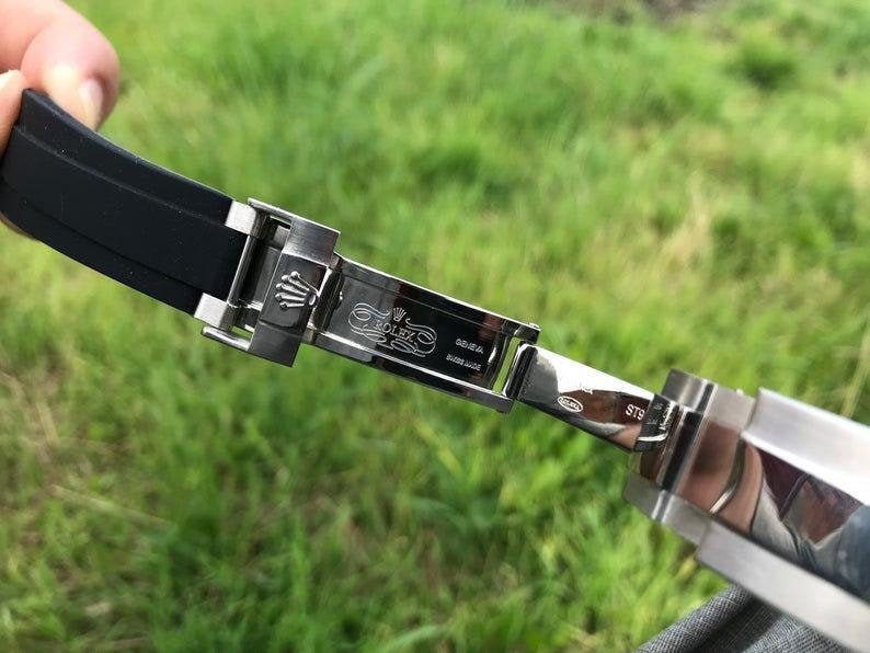 20mm Rolex Black Rubber Band Bracelet for Rolex Daytona GMT Etsy