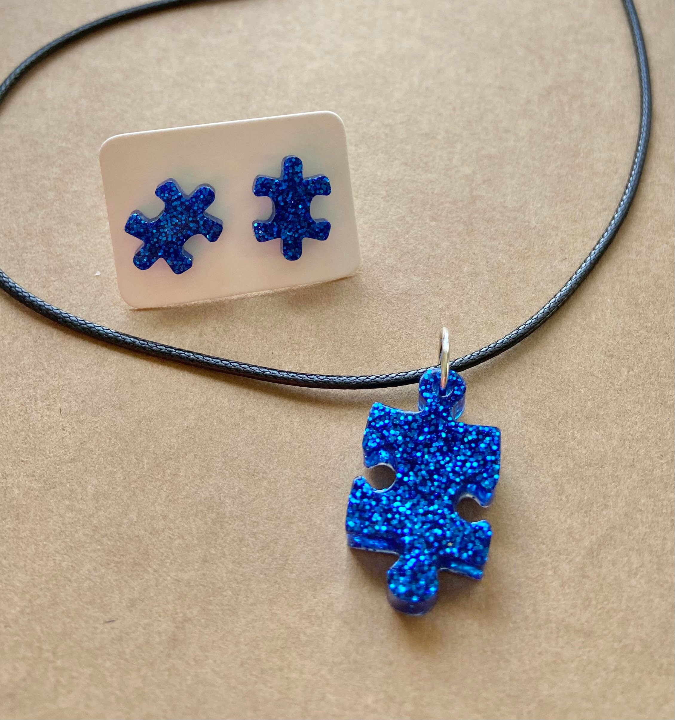 Custom puzzle piece resin jewelrypuzzle piece earringspuzzle Etsy