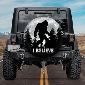 I Believe Housse de roue de secours Bigfoot, Équipe de recherche officielle Bigfoot, Aventure de sasquatch, Housse de roue de secours pour camping-car, Cadeau Bigfoot
