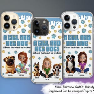 Een meisje en haar hond, een band die niet verbroken kan worden, gepersonaliseerd 3D opgeblazen effect gedrukt, hond moeder cadeau voor dierenliefhebbers Cadeau voor hondenbezitter