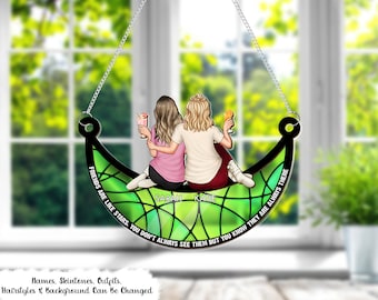 Los amigos son como estrellas, Bestie personalizado ventana colgante Suncatcher, regalo de amistad, regalo para amigo, Bestie, regalo significativo para amigos