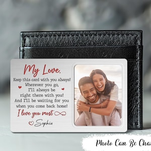 Regalo con foto personalizado para novio, regalo para él en San Valentín, billetera para esposo, billetera con foto personalizada, regalo de aniversario