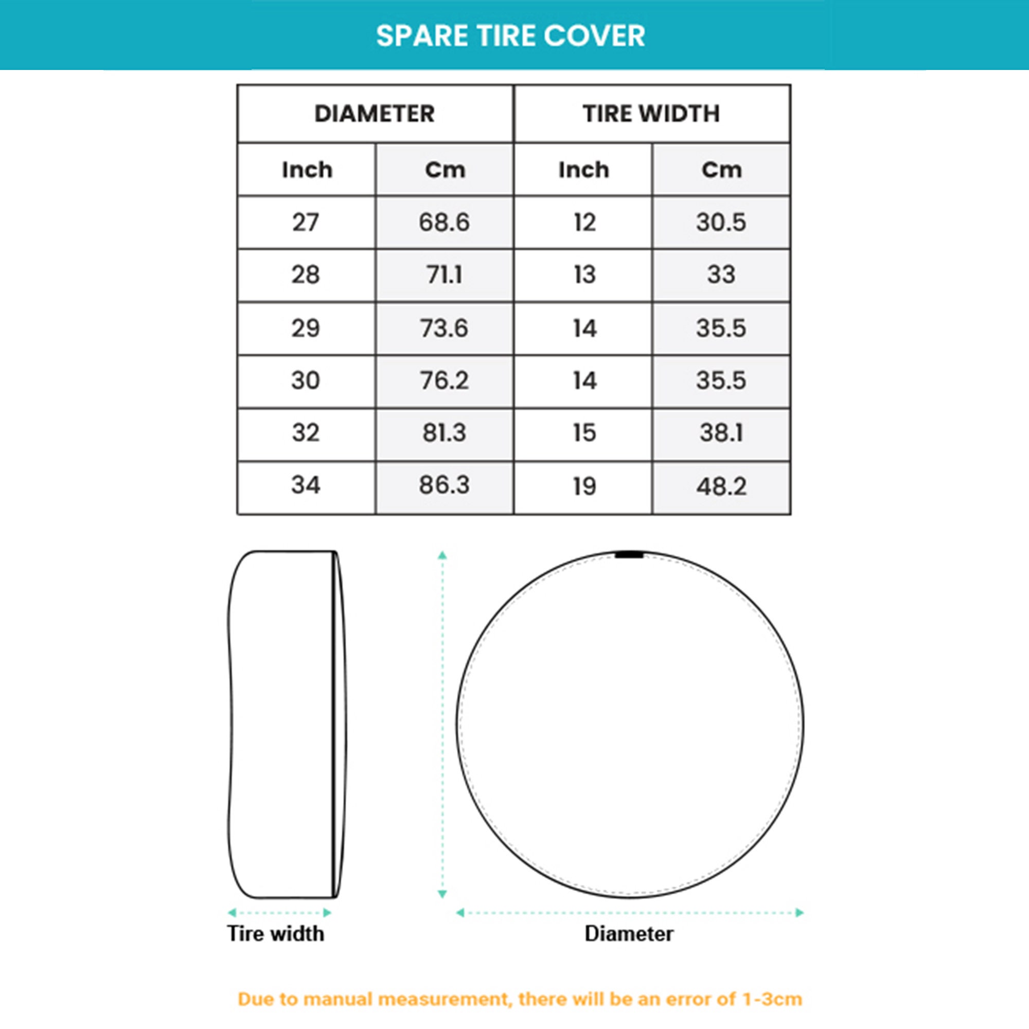 Tire Cover Central Green Woman Sun & Moon Spare Tire Cover (Custom Made to Your tire Size-See menu) Plain Green Spare Tire Cover