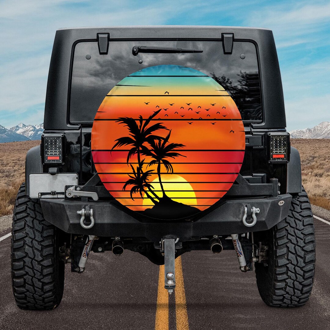 Wheel Cover KAKALAD Hawaiian Palm Trees Sunset 01 Spare Tire Cover ...