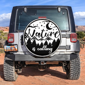 Spare Tire Cover For Camper, Nature is Calling Spare Tire Cover With or Without Camera Hole, Tire Cover For RAV4, Travel Trailer, CRV
