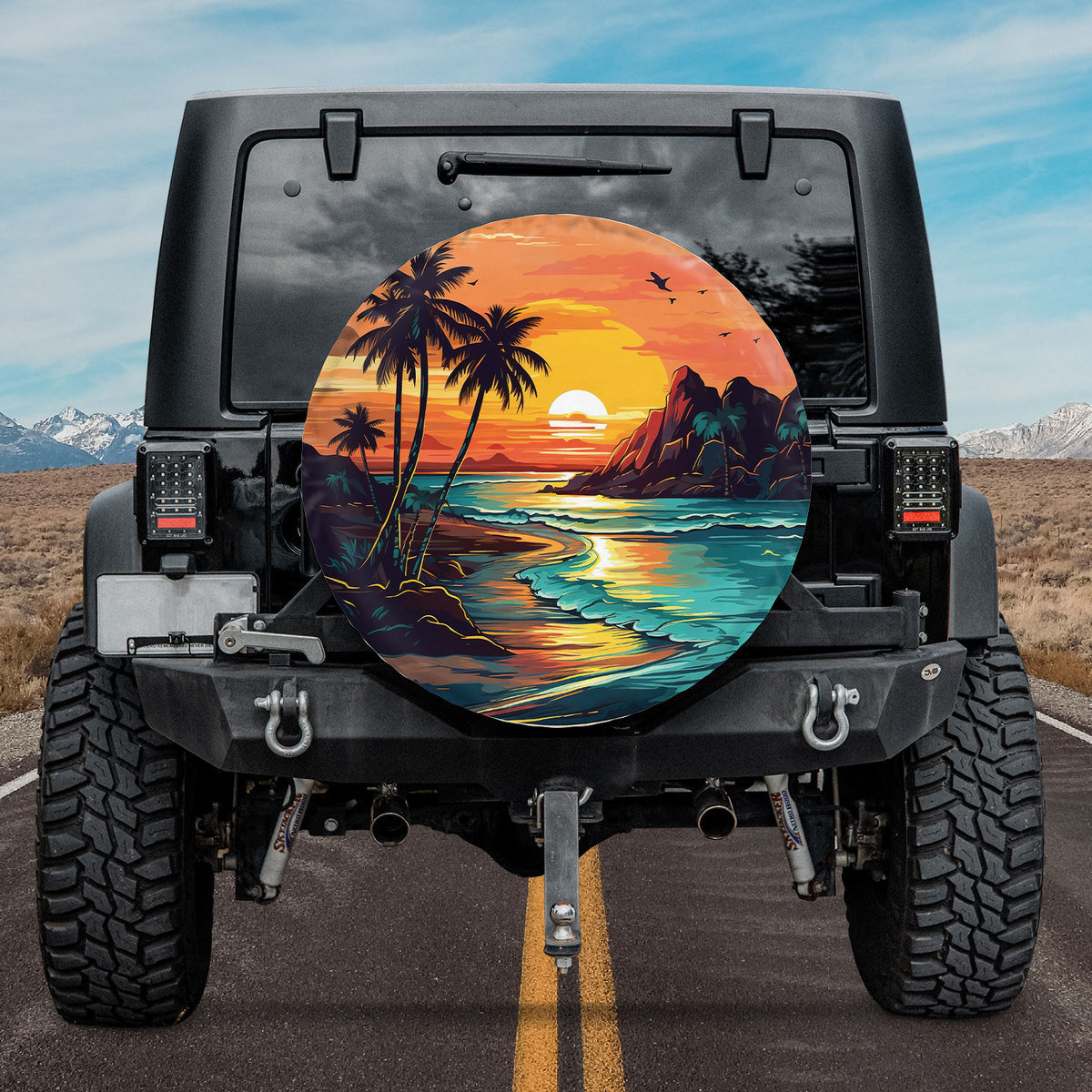 Raccoon Print Tire Cover - Universal Weatherproof Wheel Protector For RV Trailer