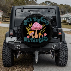 See The Good Be The Good Spare Tire Cover With Or Without Camera Hole, Cute Mushroom Spare Cover Tire, Car Accessories For Women Boho
