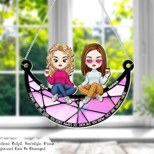 Friends Are Like Stars, Besties Personalized Suncatcher Ornament, Window Hanging Decor, Friendship Gift For Women, Gift For Her Best Friends