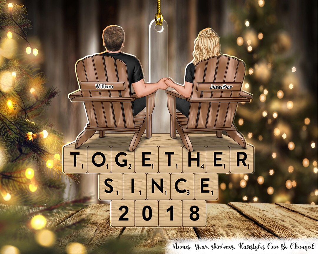 Couple Sitting Back View Christmas Gift - Gift For Couples - Personali
