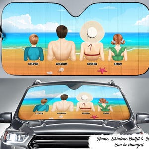 Family Vacation Gifts, Personalized Auto Sun Shade, Custom Car Sun Shade, Windshield Sun Shade, Window Shade, Sun Protector For Car Decor