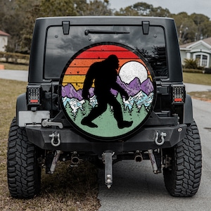 Spare Tire Cover For Camper, Bigfoot Tire Cover, Mountains Tire Cover, Tire Cover for Camper, SUV With or Without Backup Camera, Any Vehicle
