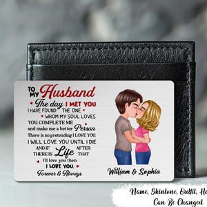 El día que te conocí, regalo de San Valentín, tarjeta de billetera personalizada, regalos para él o ella, regalo de cumpleaños para pareja, novio, esposo, regalo para esposo