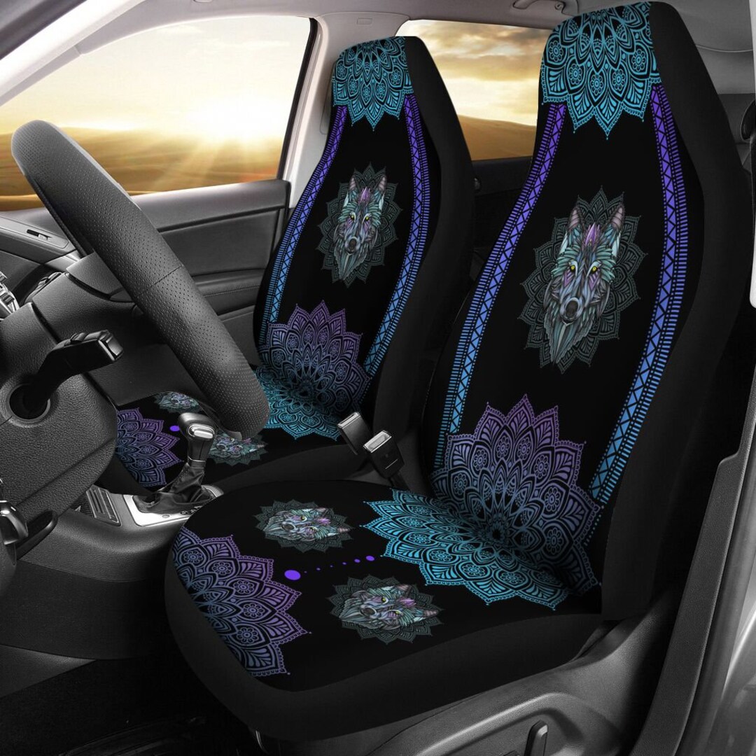 Wolf Seat Coverswolf Lovers Mandala Style, Faith Seat Cover, Luxury
