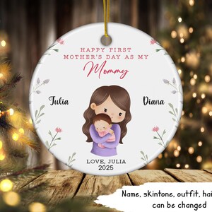 First Mothers Day Gift, Mummy Hanging Decoration, Personalised Keepsake, Mom, Mummy, From Baby, 1st Mothers Day, Ceramic Ornament, Gift Tag