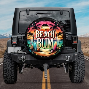 Beach Bum Spare Tire Cover, Hello Summer Spare Tire Cover, Lake Days, Beach Sunset, Summer Palm Tree Spare Tire Cover, Beach Vacation Gifts