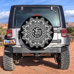 Spare Tire Cover For Camper, Universe Mandala Spare Tire Cover With or Without Camera Hole, Tire Cover For RAV4, Travel Trailer, CRV