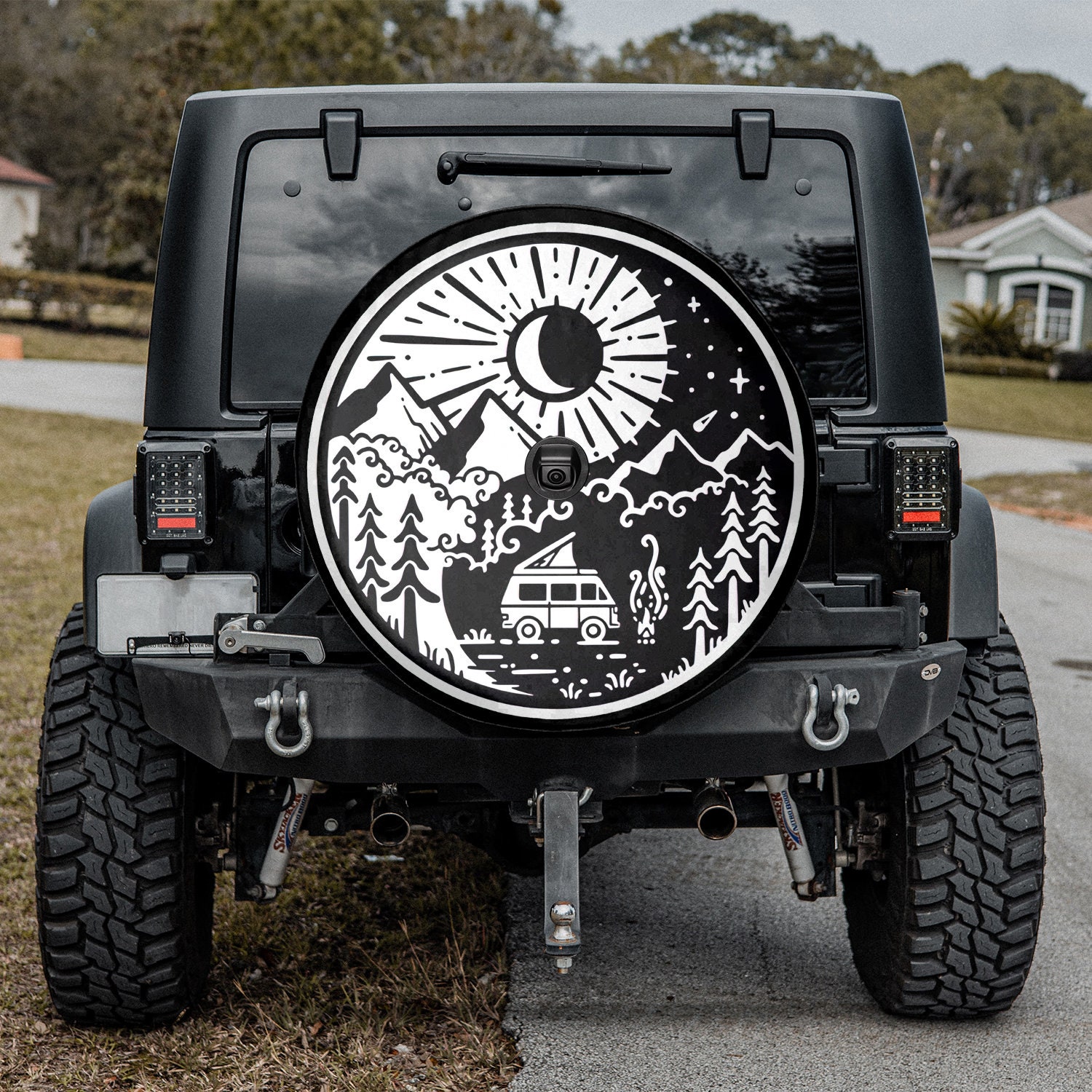 Ying And Yang Spare Tire Cover With Or Without Camera Hole