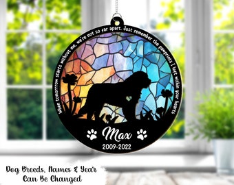 When Tomorrow Starts Without Me, Personalized Window Hanging Suncatcher Ornament, Loss Of Pet Sympathy Gift, Dog Memorial, Dog Lover Gift