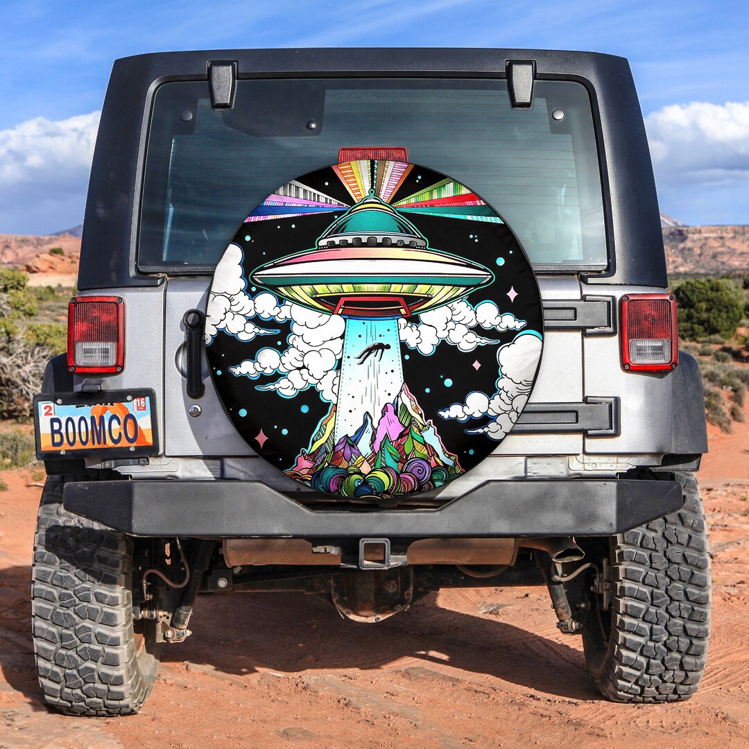 Funny Spare Tire Covers, UFO Abduction Spare Tire Cover With or Without