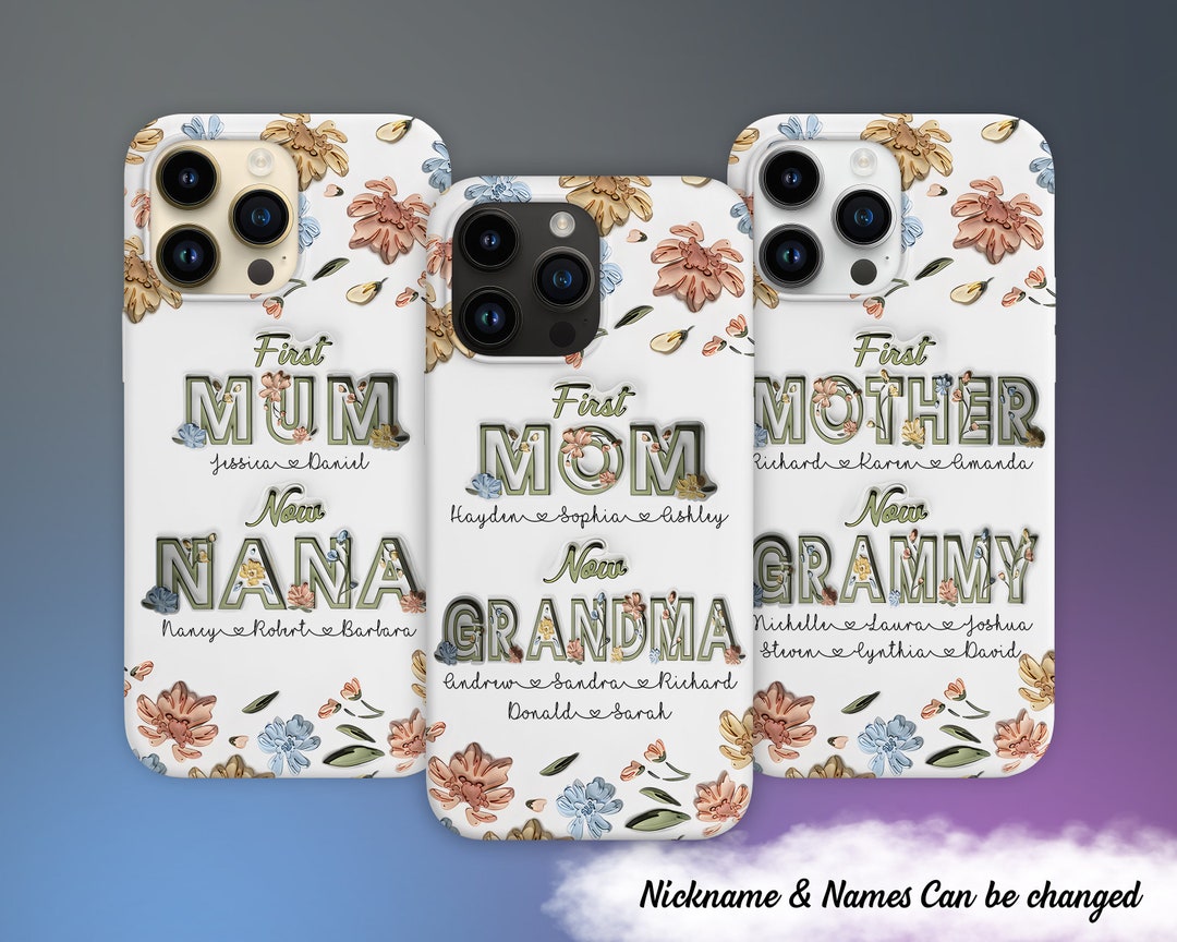 First Mom Now Grandma, Family Personalized Custom 3d Inflated Effect ...