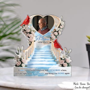 If Tears Could Build A Stairway, Personalised Memorial Picture Gift, Custom Photo Plaque Keepsake For Friends And Family, Gift For Loved One
