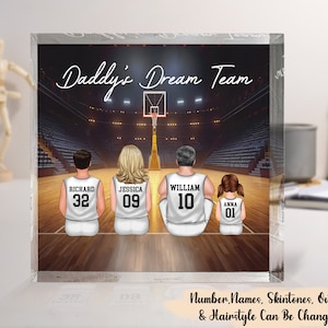 Cadeau personnalisé de papa de basket-ball, séance de famille de basket-ball de l'équipe de papa, cadeau de basket-ball personnalisé, cadeau de fête des pères, cadeau d'anniversaire de papa