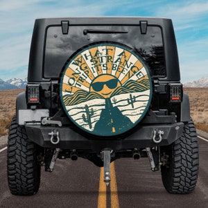 What A Long Strange Trip It's Been Spare Tire Cover With Or Without Camera Hole, Mountain Spare Tire Cover, Retro Tire Cover, Gift For Women