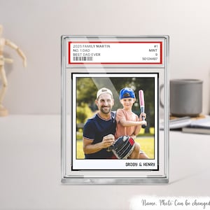 Targa in acrilico personalizzata con foto n. 1, stile vintage, con blocco di acrilico, regalo per la festa del papà per papà appassionato di baseball, regali per marito e moglie.