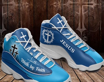 Jesus - Walk by Faith 2 Unisex Sneakers, God Sneaker Christian Jesus, Gift For God Lover, Kid's Shoe, God Running Shoes,Sporty Sneakers,