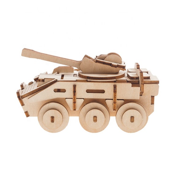 Build and Paint Your Own Model Kit Tank Army Armored Car Tank 3D Ply Wood  craft Kit 