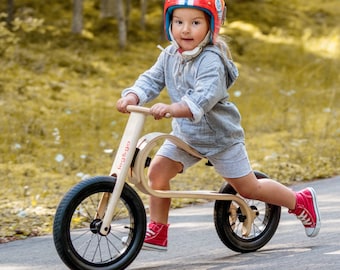 Verlaten Consulaat aangrenzend Kinderfiets met pedalen Houten fiets Houten loopfiets met - Etsy België