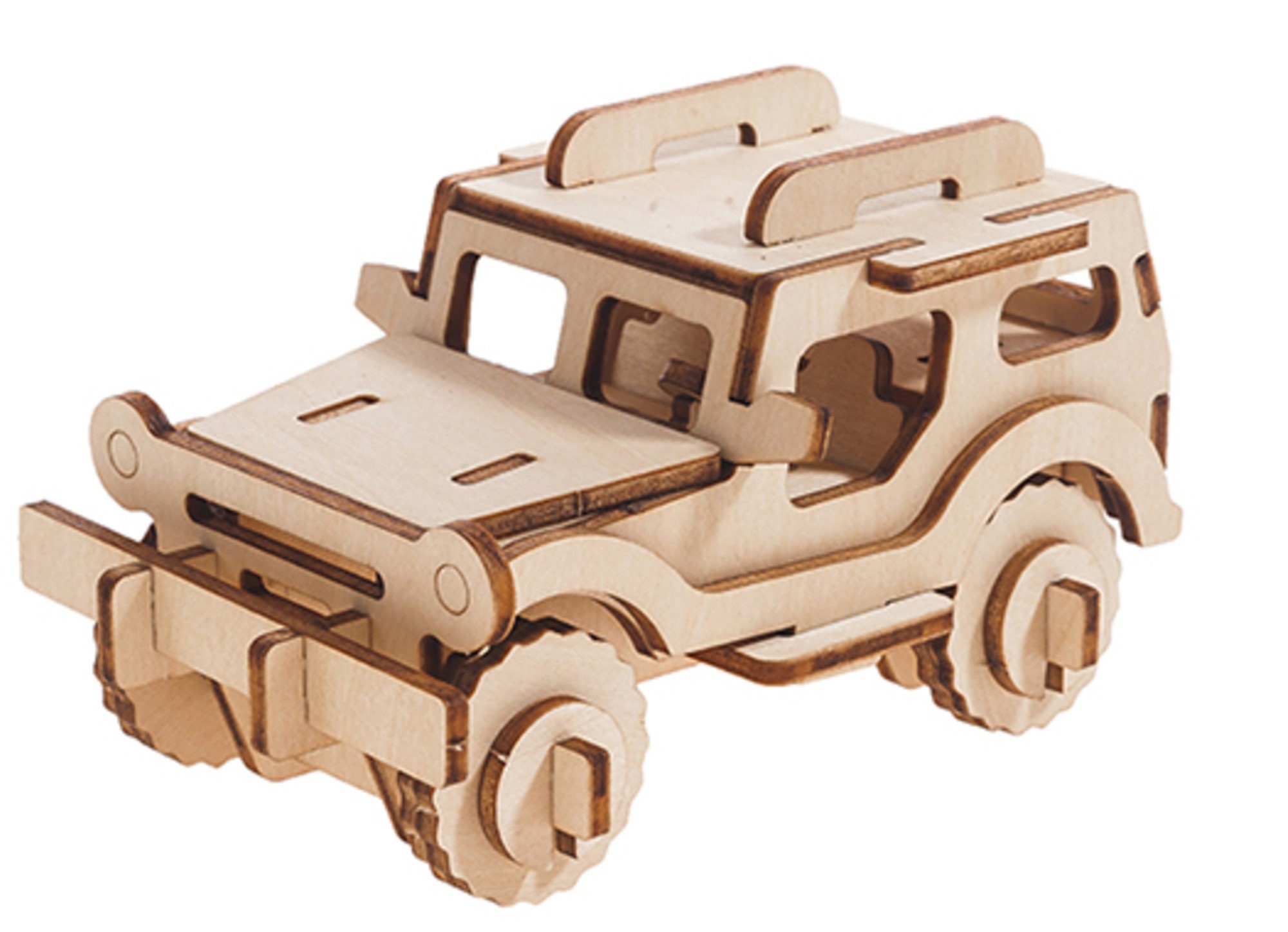 Build And Paint Your Own Model Kit 4 X 4 Jeep Car 3d Ply Wood Etsy