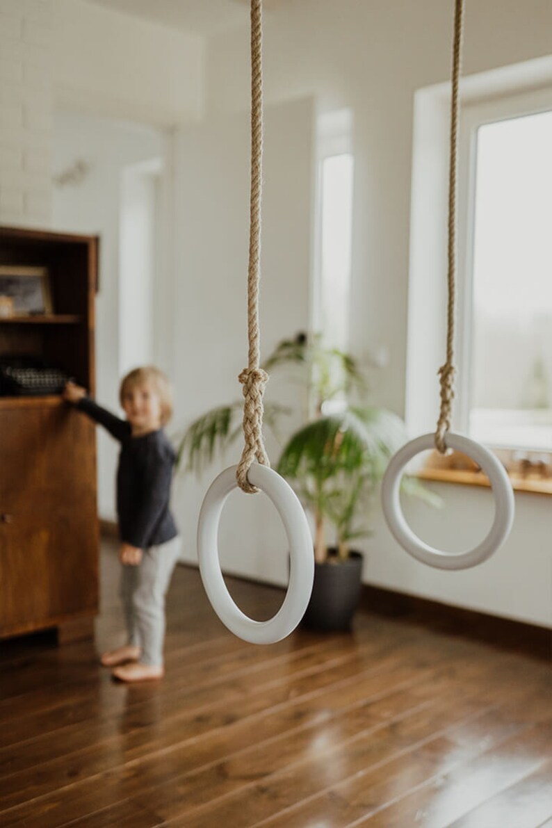 Children's Gymnastics Rings Wooden Swing Rings for Indoor Etsy