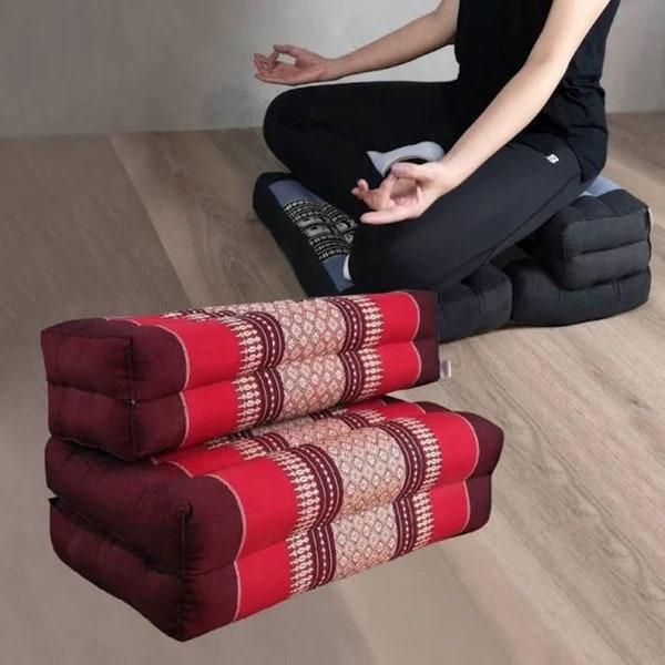 3-Fold Zafu Meditation Cushion Set Blue Medium Size-RED