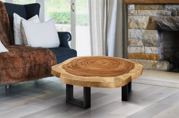 Unique Saur Wood Round Coffee Table, generous 95cm across one of kind 100% unique designed  by nature