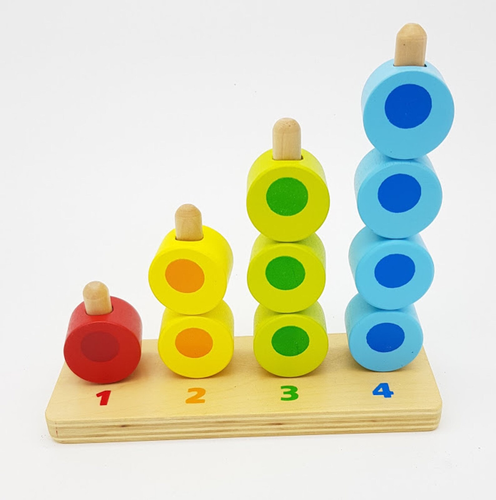 Counting Stacker Wooden Toy Tower Shapes Learn to Count Etsy