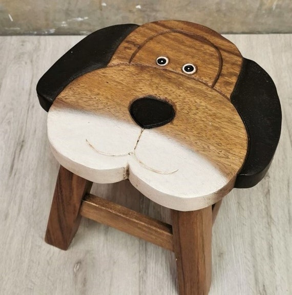 Kids Chair Wooden Stool Animal Themes Children’s Chair and Toddlers Stepping Stool.