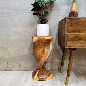 Heart-Shape Twisted Stool Raintree Wood Side Table/Corner Table Bar stool-CURRENTLY OUT STOCK