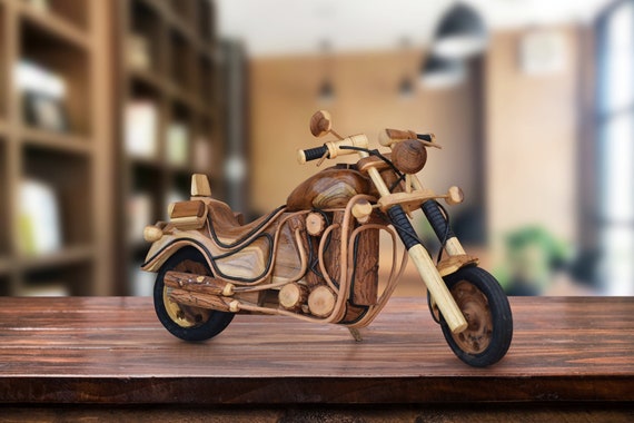 Handmade Wooden Motorbike large 65cm length-YES sixty five cm !