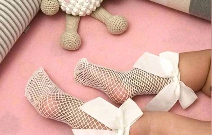 toddler fishnet socks with bow