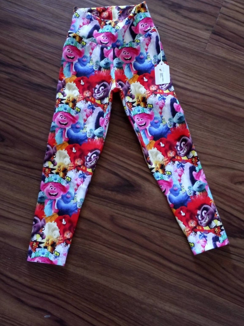 Trolls joggers harem pants birthday outfit girls leggings Etsy