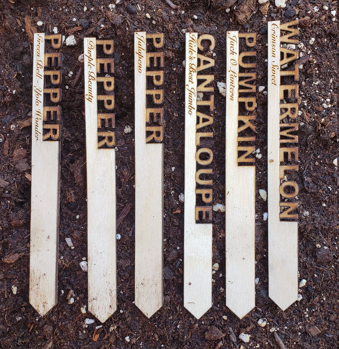 Wooden Garden Identification Stakes Youth Robotics Etsy