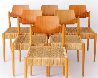 6 Chairs Egon Eiermann Chairs #SE19 Bauhaus Germany 1950s Vintage