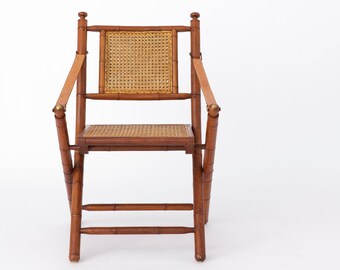 Vintage Folding Chair 1960s Spain Viennese Weaving