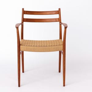 Rare Danish Armchair by Arne Wahl Iversen for Glyngøre, 1950s – Restored Teak & Cord Seat