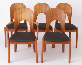 5 Vintage Chairs by Niels Koefoed 1960s Danish Teak